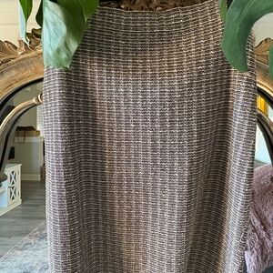 St. John Black and Cream Knit Pattern Skirt